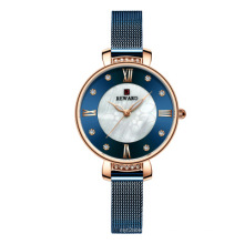 REWARD Quartz Women Watch Rhinestone Wristwatch Luxury Gold Bracelet Dress Stainless Steel Mesh Reloj de mujer